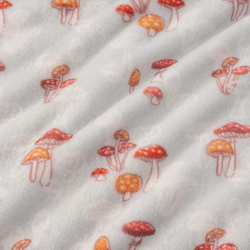 Berkshire Blanket-Classic Heavyweight Soft Printed VelvetLoft® Plush Blanket, Full/Queen Size Soft Fuzzy Warm Blanket for Couch Sofa Bed, Mushroom Field Grey, 90in x 90in thumbnail 8
