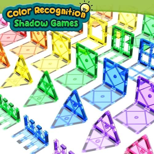 Soyee Magnetic Tiles Toddler Toys Magnetic Building Blocks for Kids Ages 3-12 STEM Educational Toys for Girls & Boys Sensory Play for Preschool Learning Birthday Toddler Xmas Gifts thumbnail 7