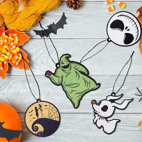 AccontOche 4Pcs Nightmare Sally Theme Car Air Freshener Hanging Fragrance Chips Zombie Bride Ghost Rearview Mirror Pendant Essential Oil Diffuser Hanging Scent Car Accessories Decor thumbnail 4