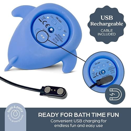 Dreambaby Whale Shark USB Rechargeable Baby Bath Thermometer - Instant Read, Digital Room and Baby Bathtub Water Fun Floating Toy - Newborn Must-Have thumbnail 5