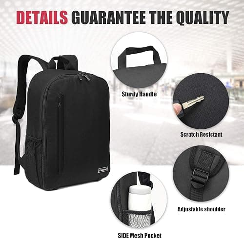 Cwatcun Professional Camera Backpack - Waterproof DSLR/SLR/Mirrorless Camera Case - Compatible with Sony, Canon, Nikon - Large Black thumbnail 8