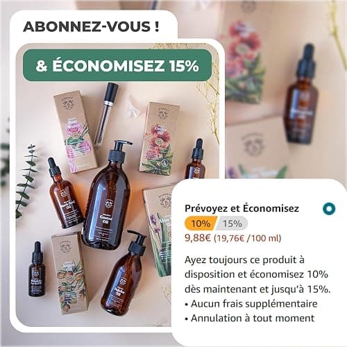 BIONOBLE Huile de Jojoba Bio Pressée à Froid 100% Pure - Équilibre le Sébum, Adoucit, Anti-Acné - Huile Jojoba Cheveux, Visage et Corps - Vegan Oil - Flacon Verre avec Pompe et Pipette - 50ml thumbnail 8