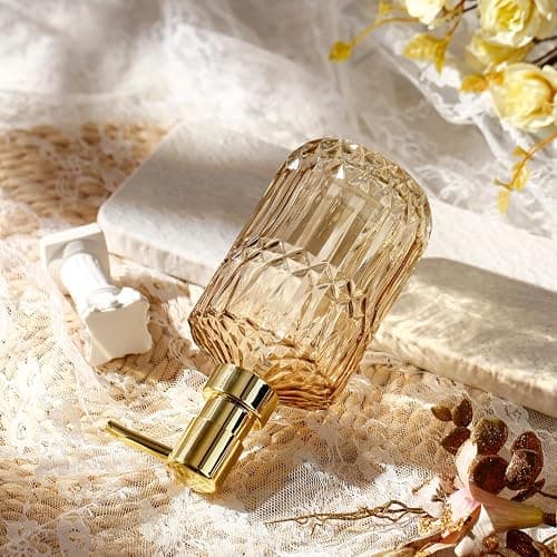 YunNasi Soap Dispenser with Pump, Refillable Liquid Hand Soap Dish Soap Dispensers for Bathroom Counter, Kitchen Sink (Amber) thumbnail 4