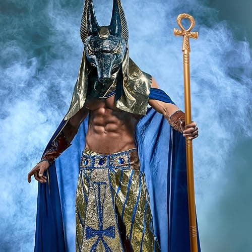 Spooktacular Creations Halloween Staff, Egyptian Costume Walking Cane Accessories for Dress Up, Gold Egyptian Style Walking Stick Toy Prop for Kids Women Men Halloween Cosplay Party thumbnail 5