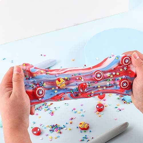 Big Bucket Premade Tri-Colored Red White and Blue Butter Slime, Non Sticky, Super Soft Sludge Toy, Birthday Gifts and Party Favors for Girls & Boys - Red White Blue thumbnail 4