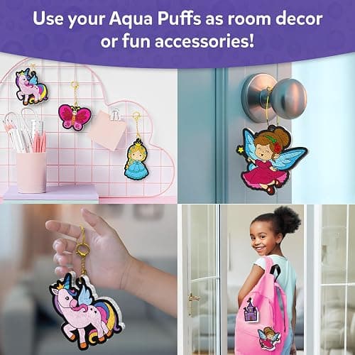 Skillmatics Aqua Puffs Unicorns, Art & Craft Gift for Kids, Paint by Number | DIY Princess Puffy Keychains, Screen-Free, Mess-Free Activity, Creative Kit for Girls & Boys Ages 4, 5, 6, 7, 8, 9, 10 thumbnail 7