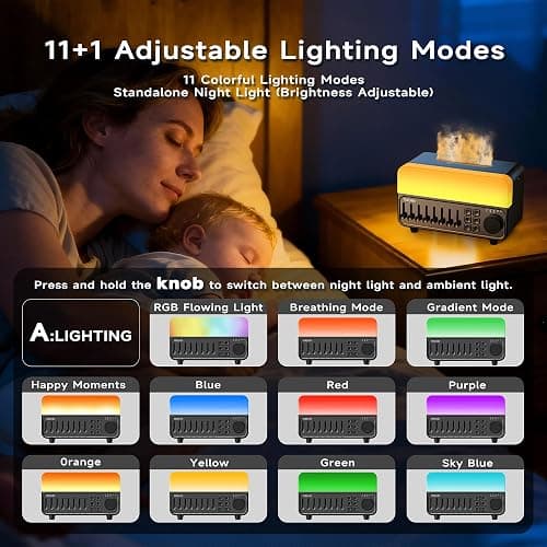 TMEHM 4-in-1 Sleep Sound Machine with White Noise & 8 Nature Sounds, Bluetooth Speaker, Night Light & Aroma Diffuser with Timer for Baby, Kids and Adults (Matte Black) thumbnail 3