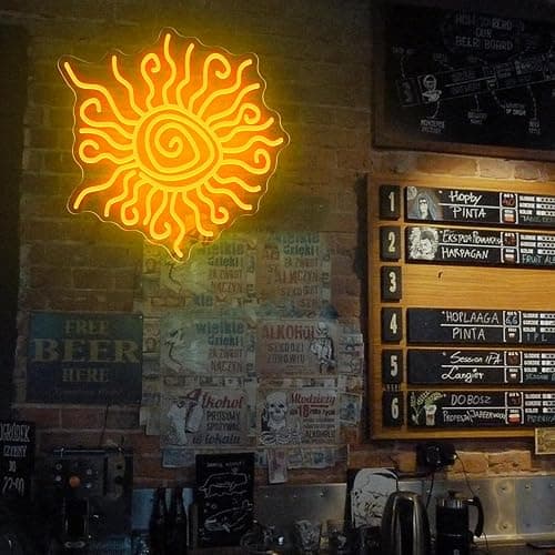 Twisted sun neon LED light wall decor thumbnail 6