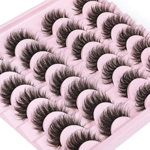 False Eyelashes Natural Look Faux Mink Lashes 12mm Short Wispy Lashes 5D Volume Strip Eye Lashes Pack by Kiromiro - Image 1
