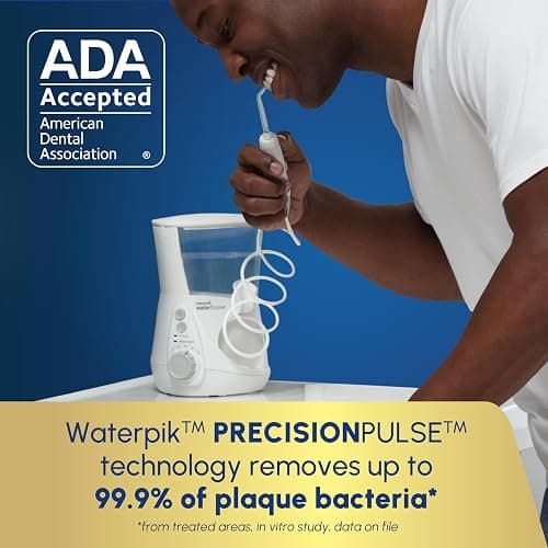 Waterpik Aquarius Water Flosser For Teeth Cleaning, Gums, Braces, Dental Care, Electric Power With 10 Settings, 7 Tips For Multiple Users And Needs, ADA Accepted, White WP-660, Packaging May Vary thumbnail 3