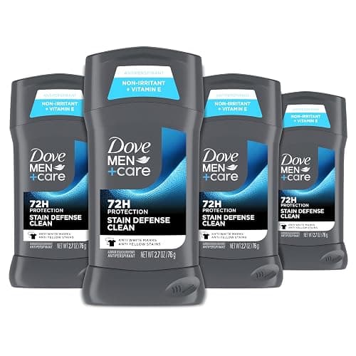 Dove Men+Care Deodorant Stick 4 Count Stain Defense Clean for Men, Anti-white Marks & Anti-yellow Stains with 72-hour Sweat and Odor Protection 2.7 oz - Image 1