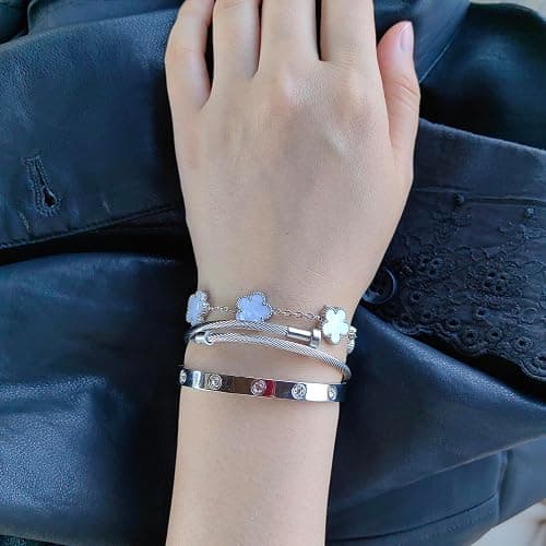 Jade cabbage Gold Bracelets for Women 18K Gold Plated Love Friendship Bracelet With Cubic Zirconia Cuff Bangle Jewelry Set Witness the Gift of Love thumbnail 6