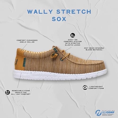 HEYDUDE Men’s Wally Stretch Sox Slip-On Loafer, Lightweight, Breathable, with Flex & Fold Outsole thumbnail 2