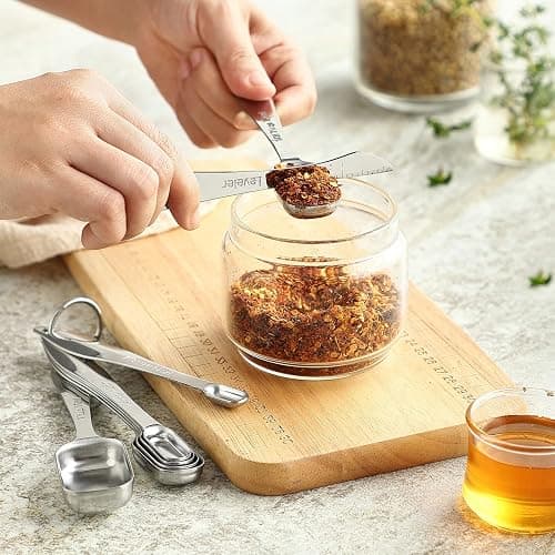 Spring Chef Stainless Steel Measuring Cups & Spoons Set of 20 with Leveler, Nesting 7 Metal Measuring Cups & 13 Spoons for Dry & Liquid Ingredients, Dishwasher Safe Kitchen Tools for Cooking & Baking thumbnail 6