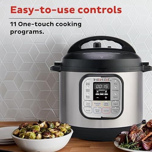 Instant Pot Duo 7-in-1 Mini Electric Pressure Cooker, Slow Rice Cooker, Steamer, Sauté, Yogurt Maker, Warmer & Sterilizer, Includes Free App with over 1900 Recipes, Stainless Steel, 3 Quart - 3 Quarts - 7 IN 1 thumbnail 6