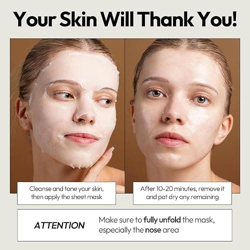 LAPCOS Escargot Sheet Mask, Daily Face Mask with Snail Filtrate to Moisturize and Soothe Skin, Korean Beauty Favorite, 5-Pack thumbnail 6