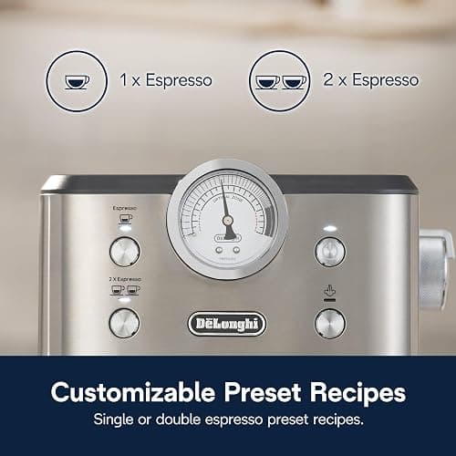 De’Longhi Classic Espresso Machine with Milk Frother, 15-Bar Pump & Temperature Control - Barista Coffee Maker Kit for Espresso, Latte, Cappuccino & Iced Coffee - Italian Stainless Steel Design thumbnail 7