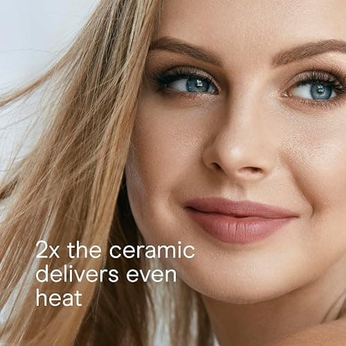 Conair Hair Straightener, Double Ceramic, 1" Extra-Long Plates | Double ceramic hair straightener for all hair types with 5 heat settings to 410°F, 30-second heat up & a claw clip thumbnail 5