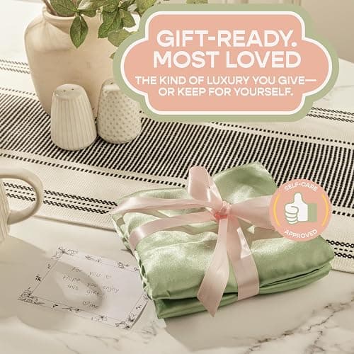 BLISSFORD Satin Pillowcase with Zipper, Like Silk Pillow Cases - White | Silky Soft & Cool, Gentle on Hair & Skin, Vegan, Machine Washable, 2 Pack, Standard Size 20 x 26 in thumbnail 6