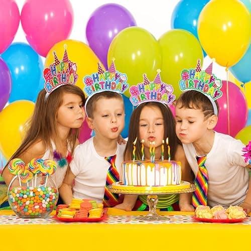 Yunsailing Happy Birthday Headbands Bulk Birthday Crowns for Kids Classroom Family Celebrate Birth Party Decoration thumbnail 5