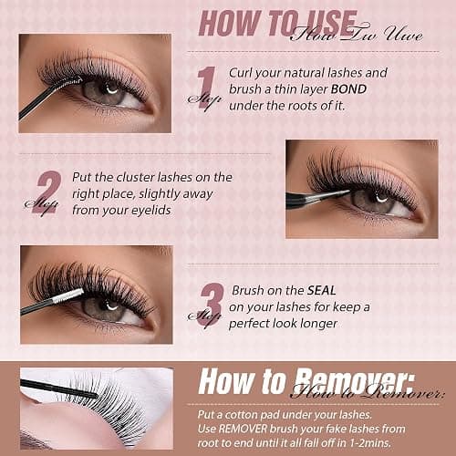 JIMIRE 320Pcs Individual Eyelashes DIY Russian Cluster Lashes 30D+40D Lashes Individual Cluster D Curl 9-16mm Mixed Wispy DIY Lash Clusters Eyelash Extesnsions thumbnail 7
