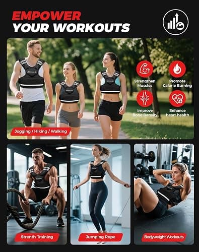 BAGAIL Adjustable Weighted Vest for Women & Men, 4-10lb/12-18lb/20-32lb Weight Vest for Home Workouts with 6 Ironsand Weights, Reflective Rucking Vest for Walking, Running, HIIT & Strength Training thumbnail 6