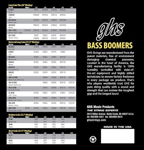 GHS Strings BASS BOOMERS M3045F FLEA Signature Set (M3045F SET), Medium, 45-105 thumbnail 3