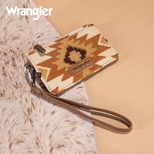 Wrangler Aztec Wallet Card Holder Small Keychain Wallets Women Slim Wristlet Wallets Card Cases & Money Organizers Ladies Female Coin Purse with ID Window thumbnail 6