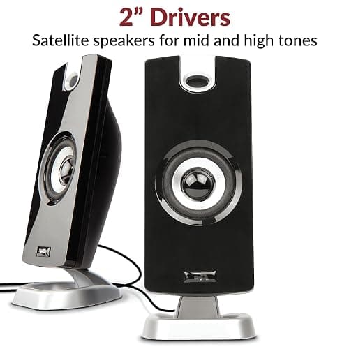 Cyber Acoustics CA-3090 2.1 Speaker System with Subwoofer with 18W of Power – Easy Setup and Convenient Controls, Great for Music, Movies, and Gaming thumbnail 7