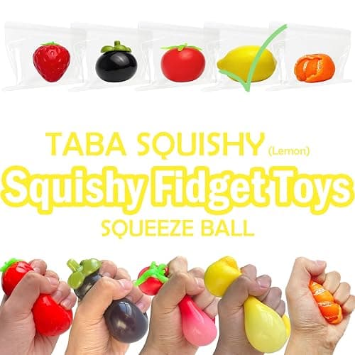 ZTATU Fruit Taba Squishy Fidget Toys for Kids - Realistic Lemon Stress Balls for Adults & Kids Fairly soft Sensory Squish Ball - Stress Relief Toy for Office - Birthday, Christmas, Easter Party Favors thumbnail 3