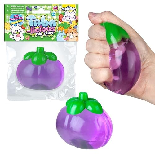ORB Tabalicious TABA Squishy Plum Fun Fruit Toy - Cute, Sticky Fruit TABA Squishies with Transparent Realistic Color - Squishy Stress Ball Toys - Kawaii Sensory Fidget Toys for Kids and Adults - Image 1