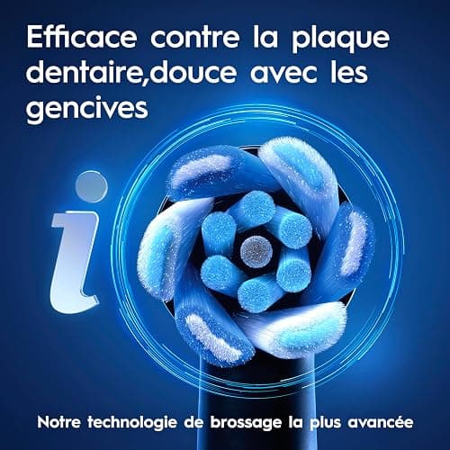 Oral-B Brosse A Dents Electrique iO 6 Noire, 5 Modes De Brossage Dont Blancheur Et Soin Des Gencives, Capteur De Pression, Ecran Interactif, 3 Brossettes De Rechange Oral B, Etui De Voyage, Carton thumbnail 8