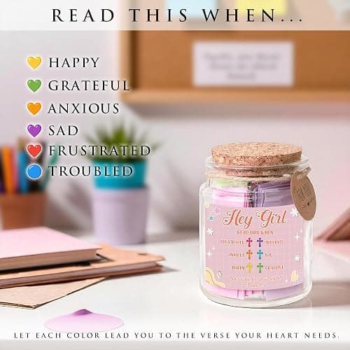 Hey Girl Bible Verse Jar – 92 Encouraging Scriptures for Teen Girls, Trendy Stuff & Gifts for Teen Girl, Back to School Essentials, Birthday Gifts & Christian Inspirational Jar for Teens thumbnail 4