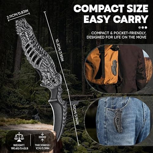 Purple Dragon Black Curved Blade Pocket Knife, Cool Gifts for Men | Collectible Folding Knife, Ideal for Everyday Carry & Outdoor Activities, Birthday Gifts for Men Husband Dad thumbnail 2