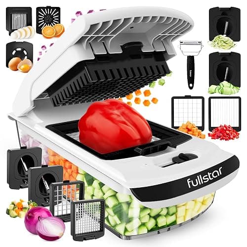 Fullstar The Original Pro Chopper - Vegetable Chopper and Spiralizer, Food Chopper with Container, Fruit Slicer, Kitchen Gadgets & Gifts, Home Essentials (9 in 1, White) - Image 1