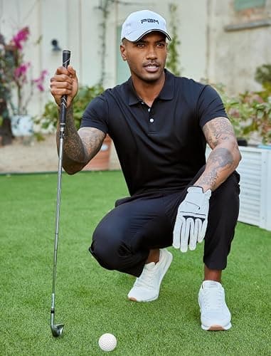PINSPARK Golf Polo Shirts for Men Quick Dry Short Sleeve Collared Shirt Slim Fit Summer Casual Polos Shirt thumbnail 3
