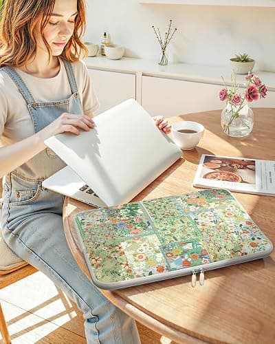 iCasso Laptop case 13 inch for MacBook Air 13-13.6 inch,Aesthetic Laptop Sleeve for MacBook Pro 13 inch 14 inch, Slim Protective Travel Carrying Case Sleeve for 13 inch Chrome, HP, Dell,Green Puzzle thumbnail 7