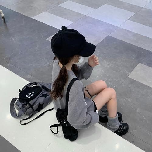 Y2K Kawaii Knit Cute Cat Print Casual Long Sleeve Crew Neck Oversize Pullovers Sweaters for Women thumbnail 3