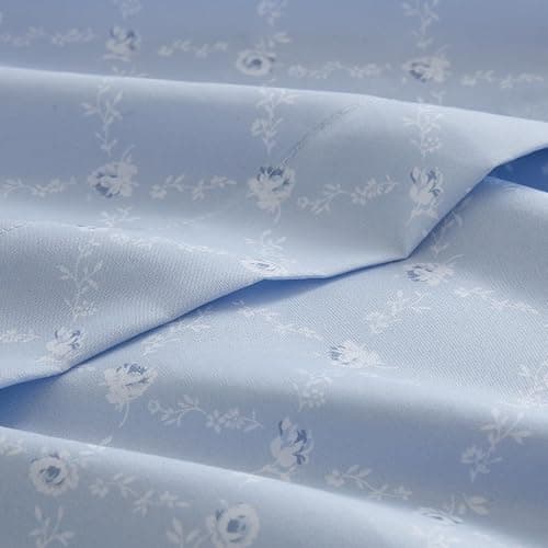 Madison Park Essentials Adele Comforter Set Blue Floral Twin XL – Shabby Chic Vintage Bed in a Bag with Sheet Set, Reversible Ruffle Bedding, College Dorm Gift for Her Women Teen thumbnail 10