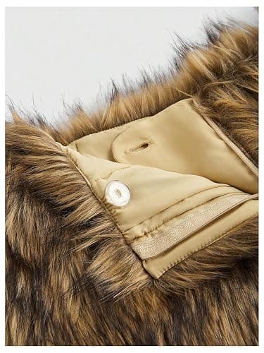 MakeMeChic Women's Fur Skirts Brown Mini Shorts Y2K Summer Fuzzy Low Waisted Skorts Concert Outfits thumbnail 3
