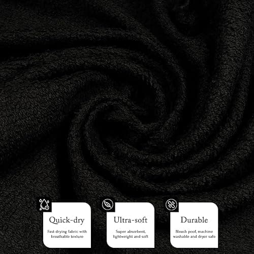 Barber Towels Black Salon Towels For Hair Stylist - Pack of 24, Not Bleach Proof, 16 by 27 Inches, Cosmetology Towel, Absorbent Cotton Hair Towel for Women, Men, Beauty, Spa and Home Hair Care thumbnail 7