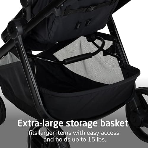 Maxi-Cosi Zelia Pro 5-in-1 Travel System with Mico Pro Infant Car Seat, Baby Stroller Combo, Reversible Seat, Large Wheels, Adjustable Handle, Newborn to Toddler, Lightweight, Caspian Caviar thumbnail 5