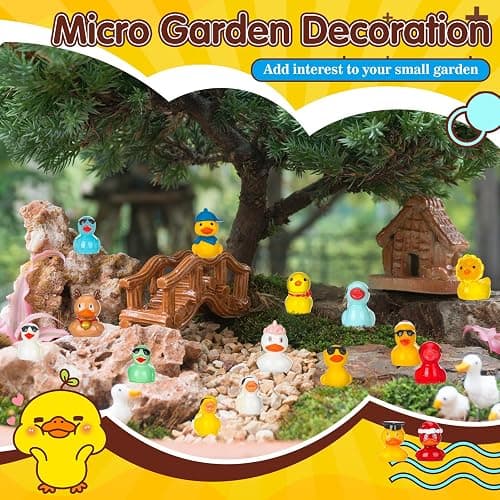 Leyndo 50 Pcs Mini Resin Colorful Ducks Plastic Tiny Animals to Hide Miniature Figures Small Figurines Craft Ornament for Garden Dollhouse Micro Landscape Ornament Decoration thumbnail 4