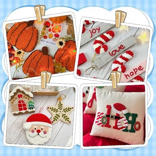35Pcs Punch Needle Kit Adult Beginner, Adjustable Punch Needle Tool with Different Size Needles & Storage Case, Wooden Handle Embroidery Pen Set for Christmas Gifts, Decoration & DIY Craft Project thumbnail 7