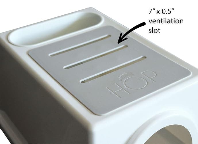 Rabbit Litter Box, Less Mess with Built-in Hay Feeder Designed for Rabbits/Bunnies. Includes Removable Cover and Pan. Dishwasher Safe and BPA-Free. Cat, Guinea Pig and Chinchilla Friendly Too. thumbnail 7