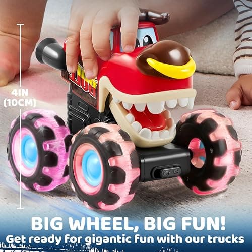 JOYIN 3 Pack Monster Truck Toy - Motion Activated Light-Up Cars for Toddlers - Monster Treads Lightning Wheels - Baby Toy Trucks - Press & Go Cars for Kids Boys Birthday Gifts for Christmas thumbnail 5