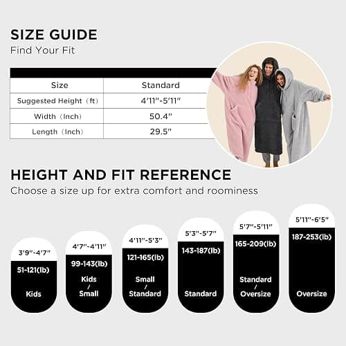 Bedsure Wearable Blanket Hoodie for Women Mom, Christmas Gifts for Men Dad, Giant Long Shaggy Sherpa Oversized Hooded Blanket thumbnail 6
