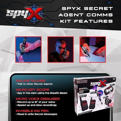 SpyX / Secret Agent Comms Kit - Includes Spy Toy Walkie-Talkie Pair / Micro Spy Scope / Invisible Ink Pen / Secret Voice Disguiser. 4 Communication & Surveillance Tools for Spy Kids thumbnail 4