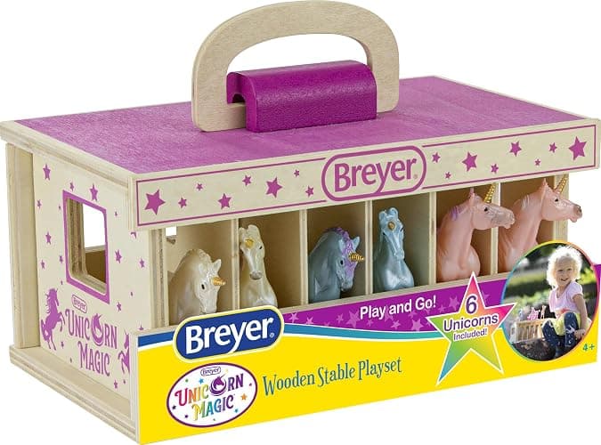 Breyer Unicorn Magic Wooden Carry Stable Playset with 6 Unicorns – Unicorn Gifts for Girls | Toys for Kids Ages 4–8 | Hand-Painted Horses in Carrying Case | Imaginative Play Set thumbnail 4