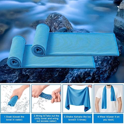 CADONO 4 Pack Cooling Towel (40"x12"), Soft Breathable Chilly Towel, Ice Towel, Microfiber Towel for Yoga, Sport, Running, Workout,Gym, Camping, Fitness, Workout & More Activities(Multicolor) thumbnail 3